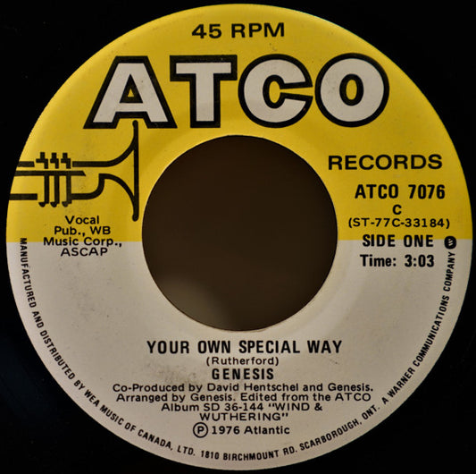 Genesis : Your Own Special Way / ...In That Quiet Earth (7", Single)