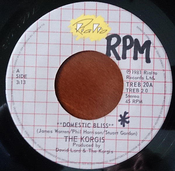 The Korgis : Domestic Bliss (7", Single)