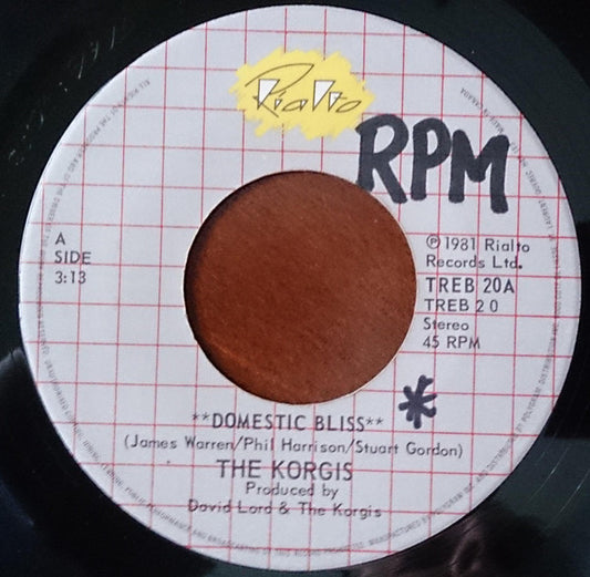 The Korgis : Domestic Bliss (7", Single)