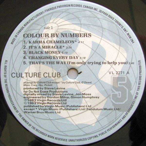 Culture Club : Colour By Numbers (LP, Album, Vir)
