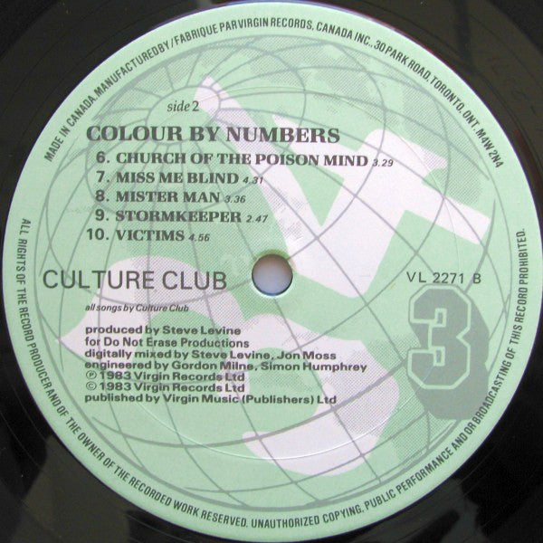 Culture Club : Colour By Numbers (LP, Album, Vir)