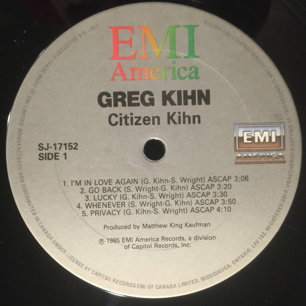 Greg Kihn : Citizen Kihn (LP, Album)