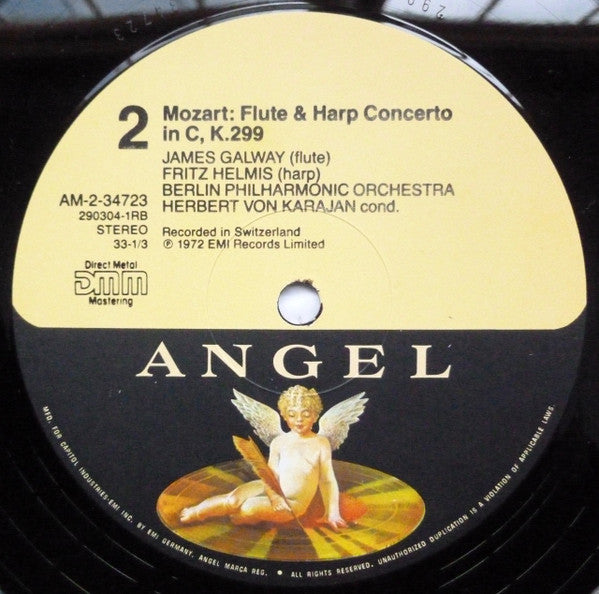 Wolfgang Amadeus Mozart - Herbert Von Karajan, Berliner Philharmoniker, Andreas Blau, James Galway, Fritz Helmis : Karajan Conducts Mozart Concertos (LP, Album, RE)