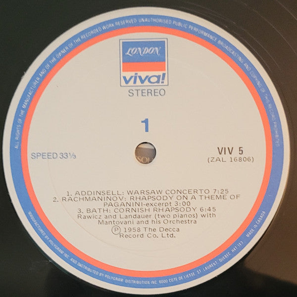 Various : Warsaw Concerto / Cornish Rhapsody / Yellow River Concerto (LP, Comp)