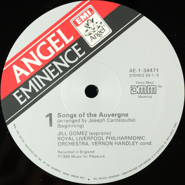 Joseph Canteloube, Jill Gomez, Royal Liverpool Philharmonic Orchestra, Vernon Handley : Songs Of The Auvergne (LP, Album)