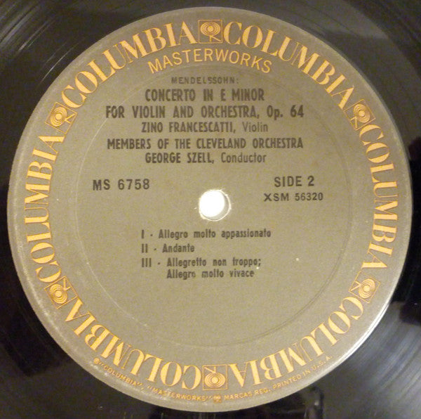 Zino Francescatti ; Thomas Schippers, New York Philharmonic / George Szell, Members of the Cleveland Orchestra : Tchaikovsky Violin Concerto / Mendelssohn Violin Concerto (LP, Album, RE)