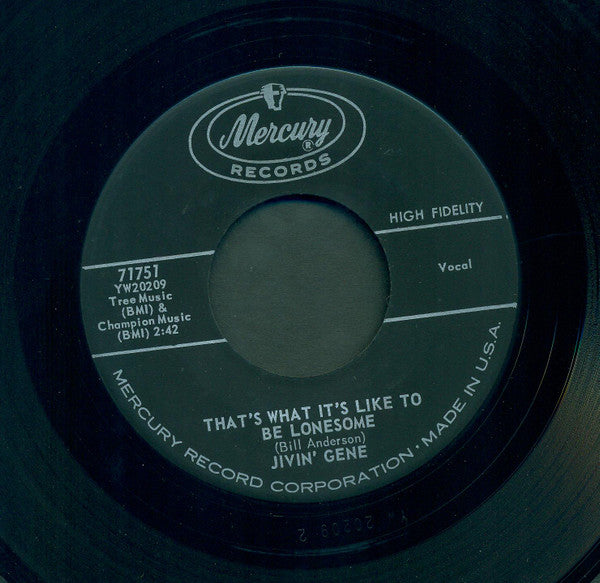Jivin' Gene : Poor Me / That's What It's Like To Be Lonesome (7", Single)