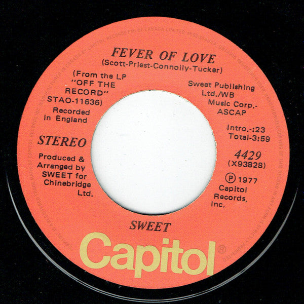 The Sweet : Fever Of Love (7", Single)