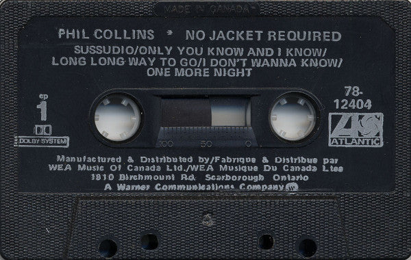 Phil Collins : No Jacket Required (Cass, Album, CP,)