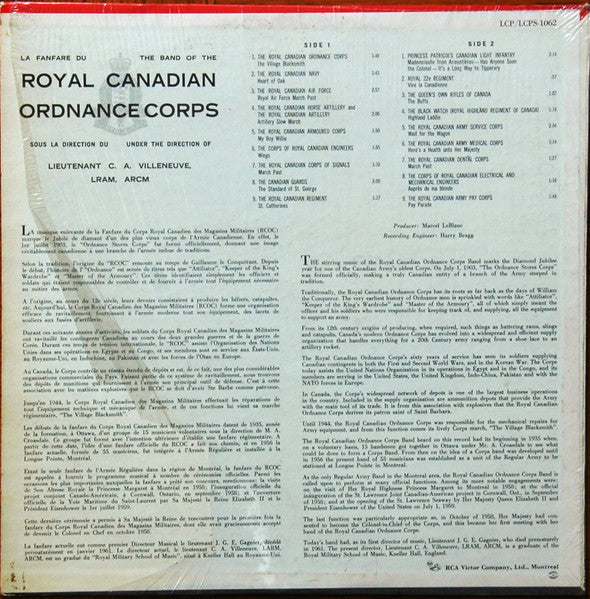The Band Of The Royal Canadian Ordnance Corps : Salut Les Forces Armées Canadiennes (LP, Album, Mono)