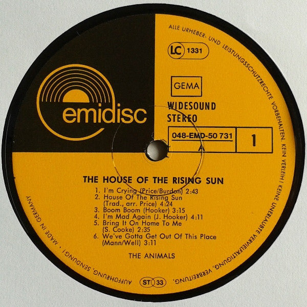 The Animals : House Of The Rising Sun (LP, Comp, RE)