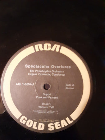 Eugene Ormandy, The Philadelphia Orchestra, Franz von Suppé, Gioacchino Rossini, Jacques Offenbach, Ferdinand Hérold : Spectacular Overtures (LP, Album, RE)