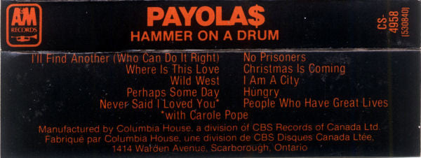 Payola$ : Hammer On A Drum (Cass, Album, Club, Dol)