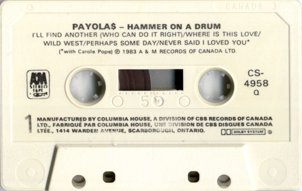 Payola$ : Hammer On A Drum (Cass, Album, Club, Dol)