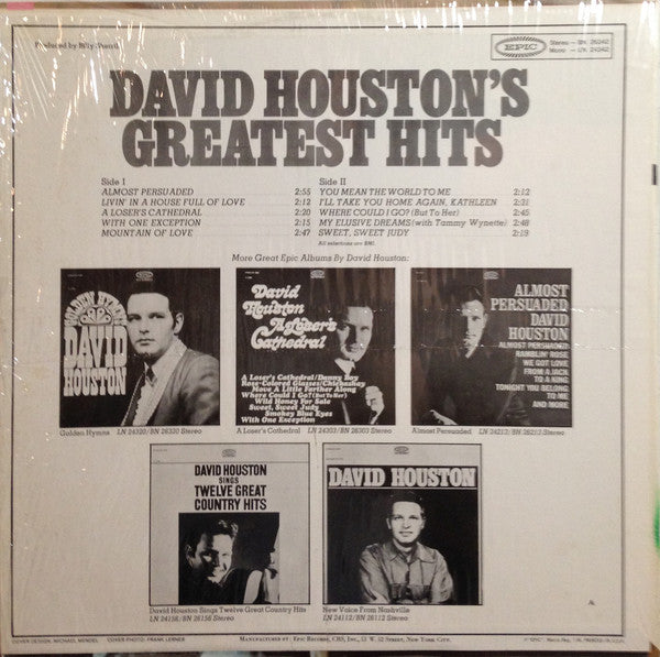David Houston : David Houston's Greatest Hits (LP, Comp, RE)
