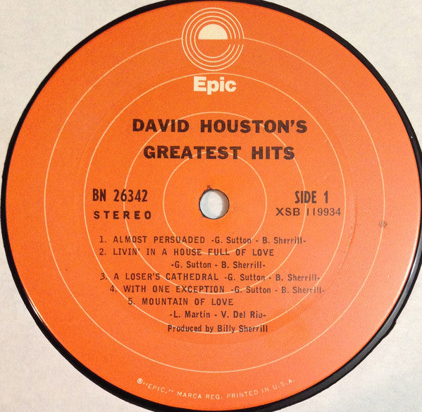 David Houston : David Houston's Greatest Hits (LP, Comp, RE)