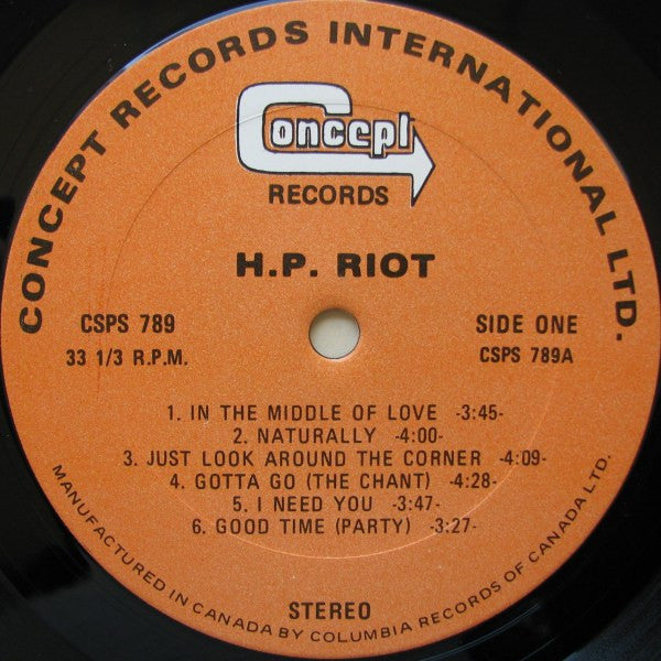 H.P. Riot : H. P. Riot (LP, Album, Gat)