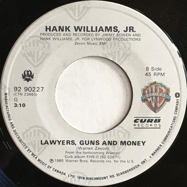 Hank Williams Jr. : I'm For Love / Lawyers, Guns And Money (7", Single)
