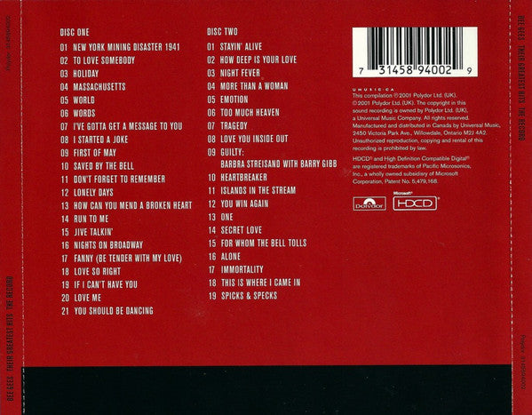 Bee Gees : Their Greatest Hits: The Record (2xHDCD, Comp)