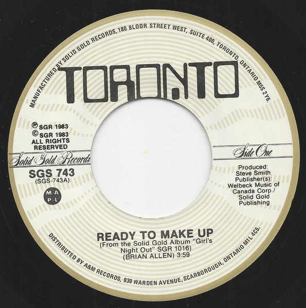 Toronto (4) : Ready To Make Up / Standing In (7", Single)