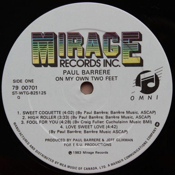 Paul Barrere : On My Own Two Feet (LP, Album)