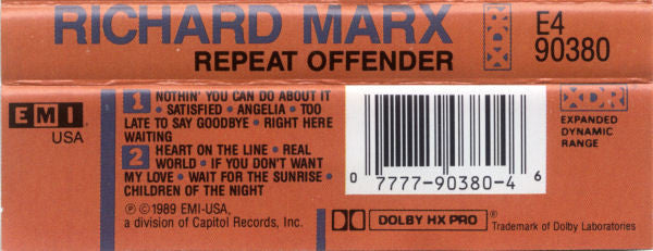 Richard Marx : Repeat Offender (Cass, Album, Dol)