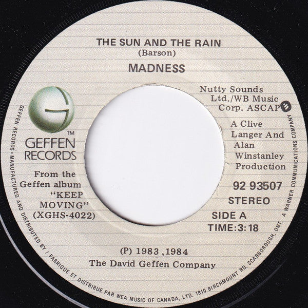 Madness : The Sun And The Rain (7", Single)
