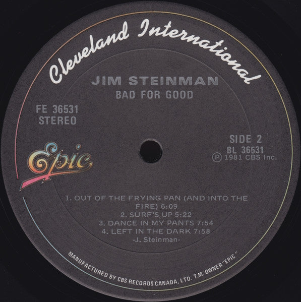 Jim Steinman : Bad For Good (LP, Album + 7", EP, Promo)