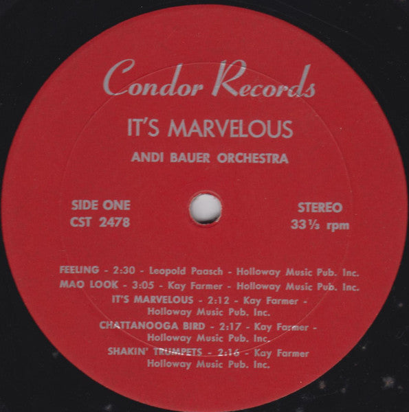 Andi Bauer Orchestra : It's Marvelous (LP)