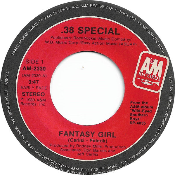 38 Special (2) : Fantasy Girl (7", Single)