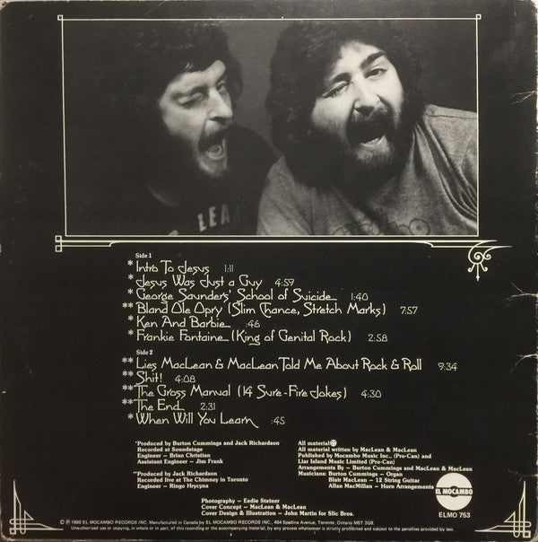 MacLean & MacLean* : Bitter Reality (LP, Album, RE)