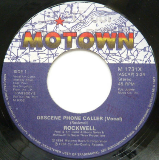 Rockwell : Obscene Phone Caller (7", Single)