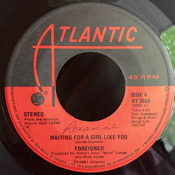 Foreigner : Waiting For A Girl Like You (7", Single)