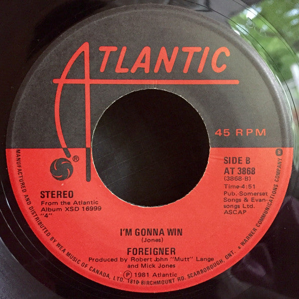 Foreigner : Waiting For A Girl Like You (7", Single)