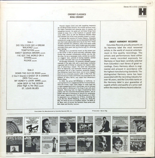 Bing Crosby : Crosby Classics (LP, Comp)