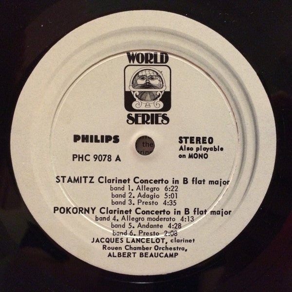 Orchestre De Chambre De Rouen, Jacques Lancelot : The Virtuoso Clarinet; Concertos by Stamitz Molter Pokorny (LP)