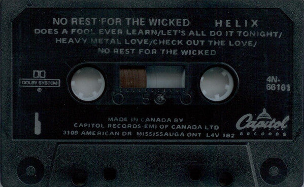 Helix (3) : No Rest For The Wicked (Cass, Album, RE, Dol)
