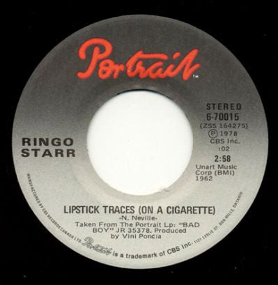 Ringo Starr : Lipstick Traces (On A Cigarette) / Old Time Relovin' (7", Single)