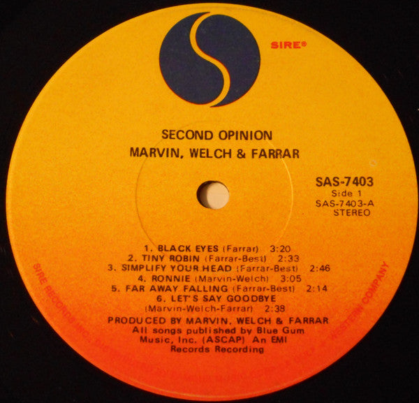 Marvin, Welch & Farrar : Second Opinion (LP, Album)