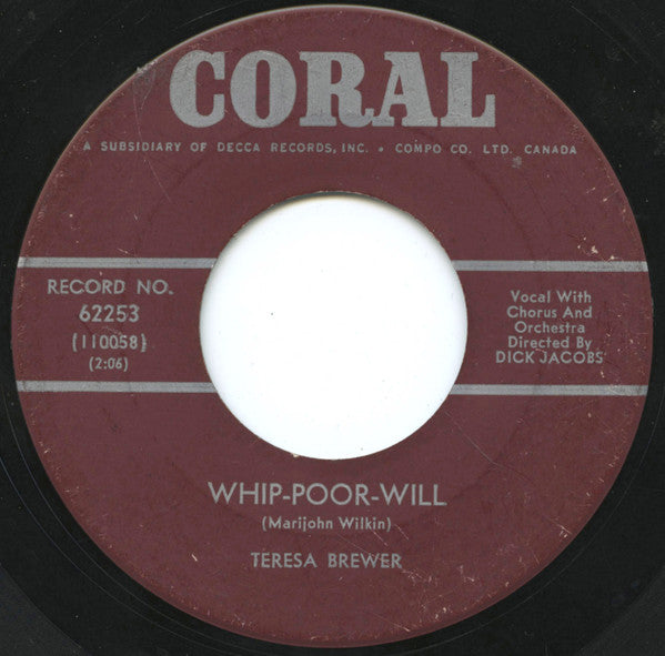 Teresa Brewer : Older And Wiser / Whip-Poor-Will (7", Single, Mono)