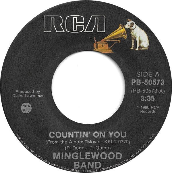 Minglewood Band : Countin' On You / If You Really Need Me (7")