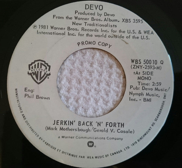 Devo : Jerkin' Back 'N' Forth (7", Mono, Promo)