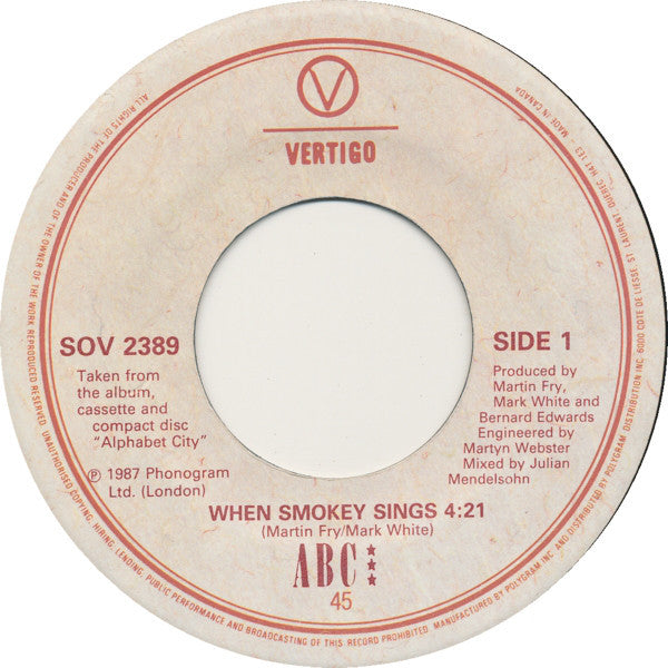 ABC : When Smokey Sings (7", Single)