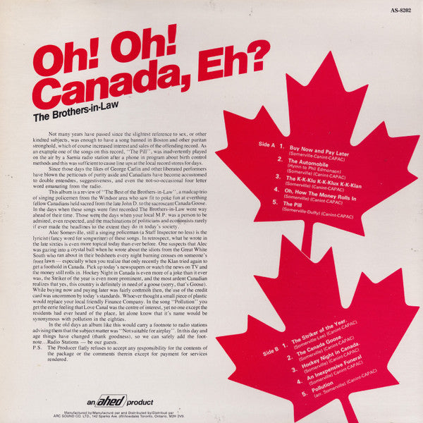 The Brothers-In-Law : Oh! Oh! Canada, Eh? (LP, Comp)