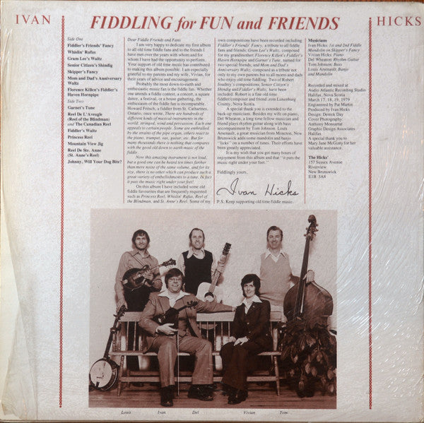 Ivan Hicks (2) : Fiddling For Fun And Friends (LP)