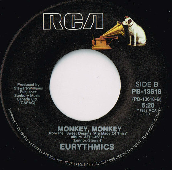 Eurythmics : Love Is A Stranger / Monkey, Monkey (7", Single)