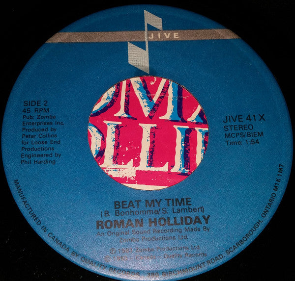 Roman Holliday : Don't Try To Stop It (7")