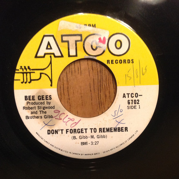 Bee Gees : Don't Forget To Remember  (7", Single)