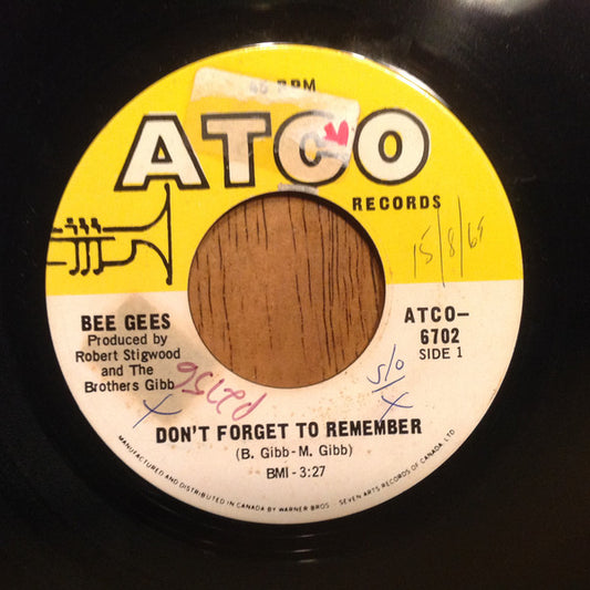 Bee Gees : Don't Forget To Remember  (7", Single)