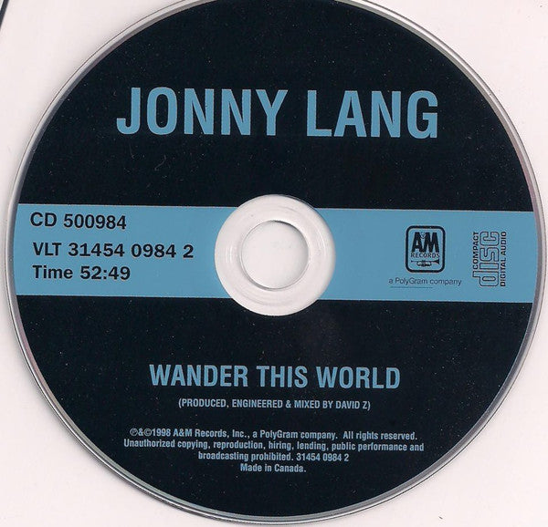 Jonny Lang : Wander This World (CD, Album, Club)